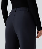 High Waisted Work Bootcut Trousers with Pockets — Seaborne — view 5