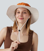 Wide Brim Adjustable Casual Sun Hat-UPF40+ — Jaffa Orange — view 4
