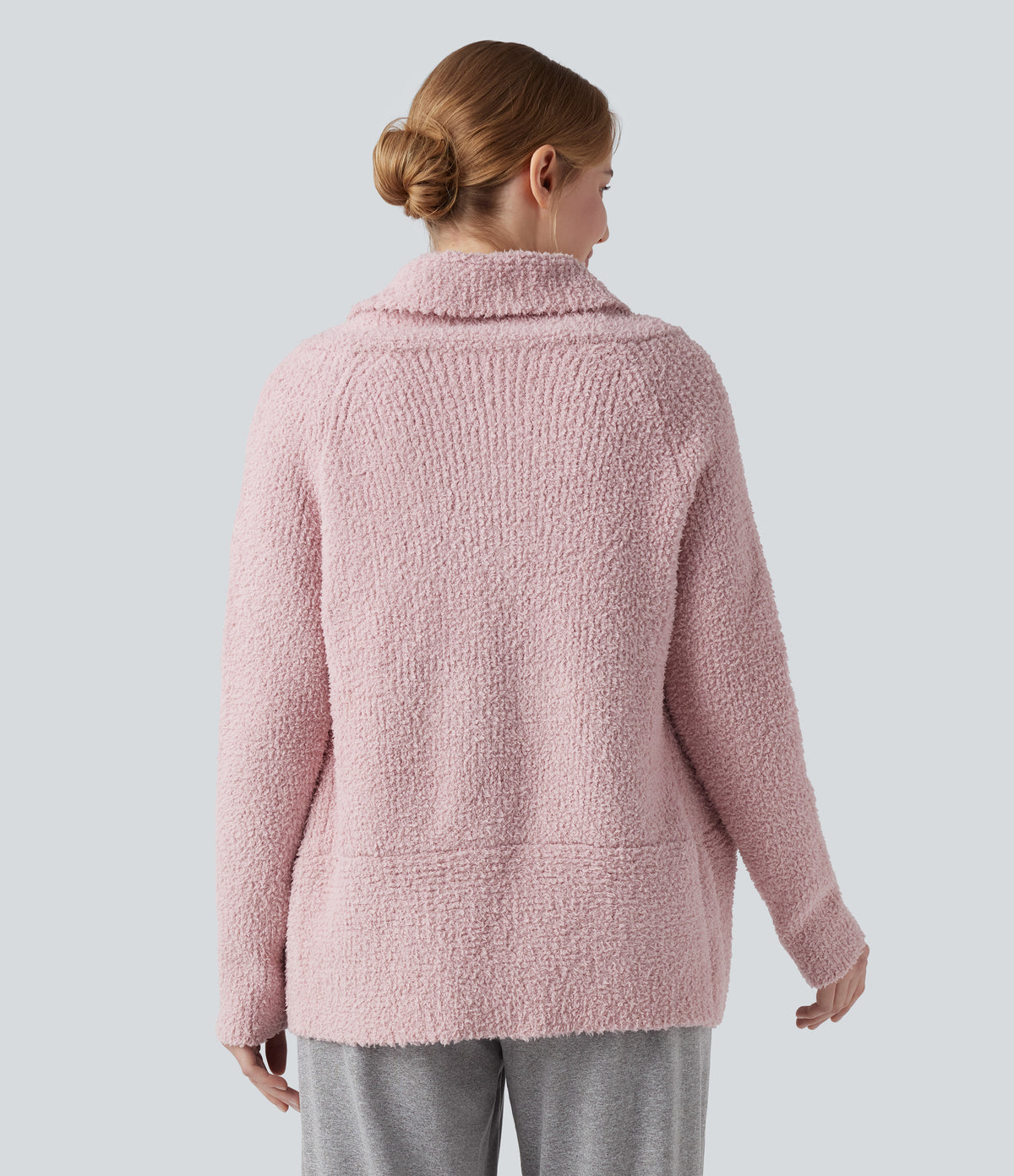 Shawl Collar Raglan Long Sleeve Casual Cardigan — Potpourri — view 2