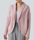 Shawl Collar Raglan Long Sleeve Casual Cardigan — Potpourri — view 4