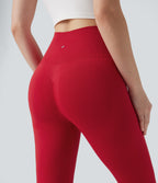 Seamless Flow High Waisted Butt Lifting Yoga 7/8 Leggings — Equestrian Red — view 4