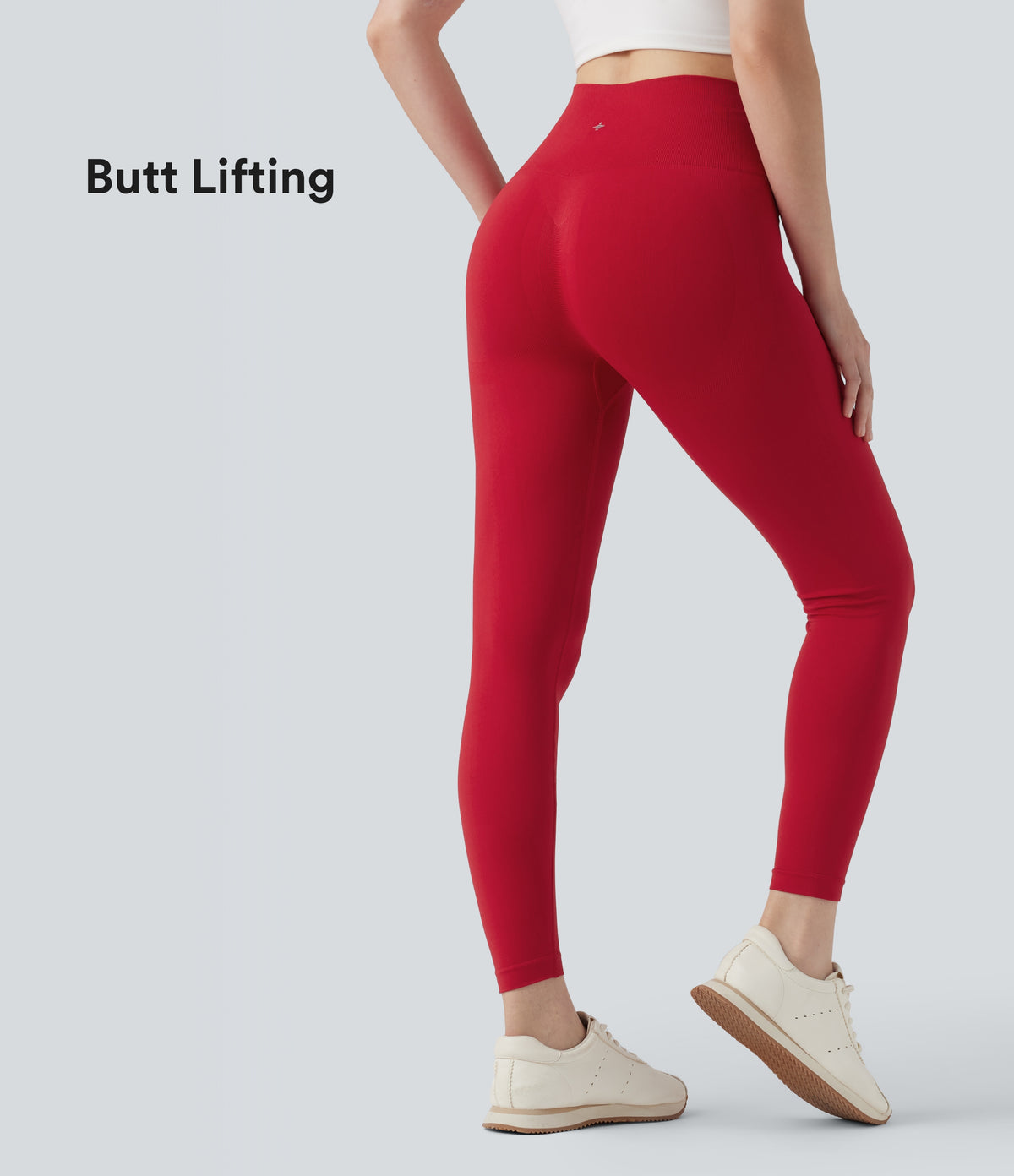 Seamless Flow High Waisted Butt Lifting Yoga 7/8 Leggings — Equestrian Red — view 1