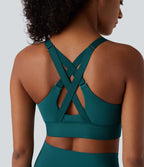 SpeedWave Medium Support Zipper Quick Dry Running Sports Bra — Spruced-up — view 5