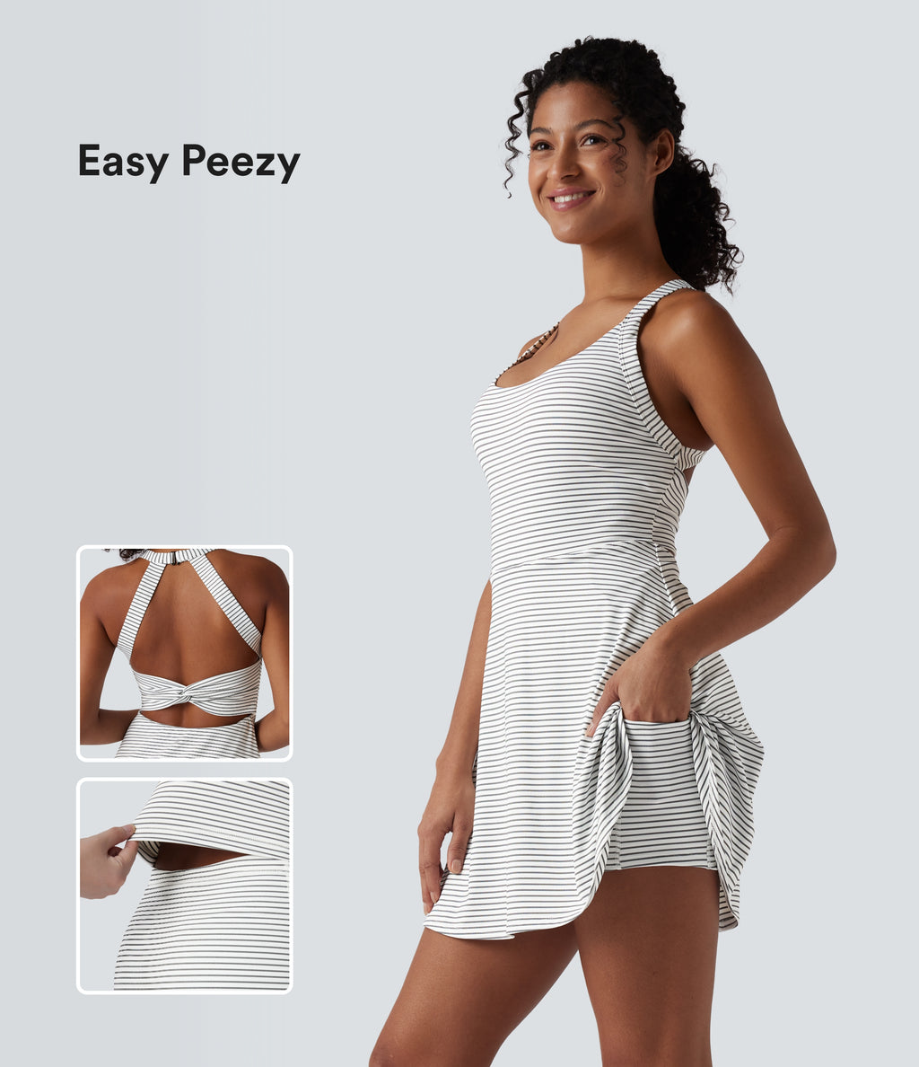 Stripe 2-in-1 Mini Dance Active Dress-Edition — Zebra Ripple — view 1