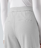 High Waisted Straight Leg Stripe Work Trousers with Pockets — Zebra Ripple — view 4