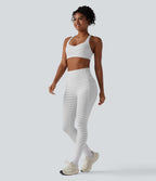 Medium Support Racerback Stripes Training Sports Bra — Zebra Ripple — view 6
