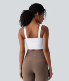 Low Support Push-Up Yoga Sports Bra DD-F Cups — White — view 2