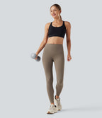 High Waisted Tummy Control Butt Lifting Training Leggings — Dawn Brown — view 6