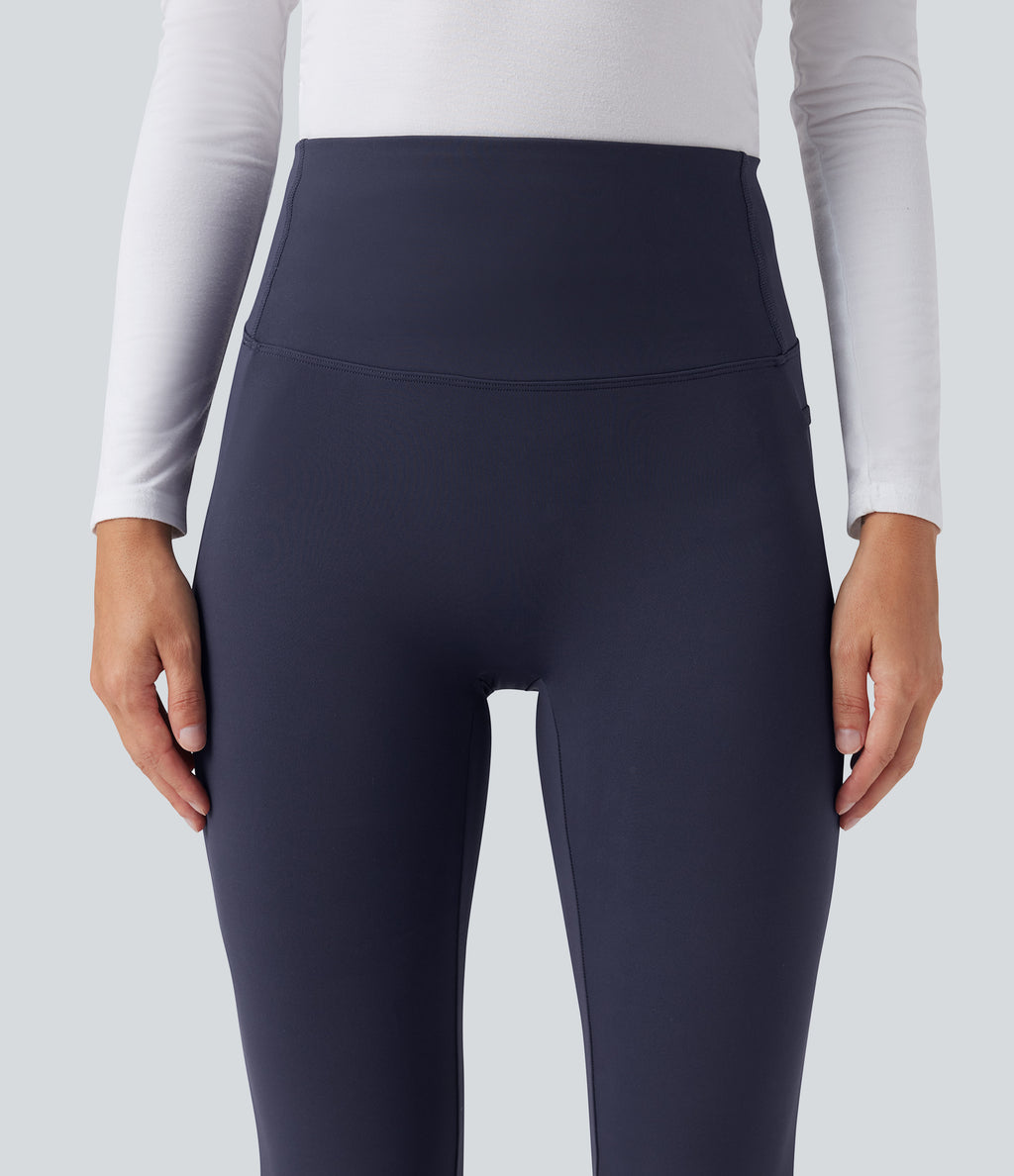 2.0 Pet Hair Resistant High Waisted Tummy Control Bootcut Casual Trousers with Pockets — Mountain Blue — view 6