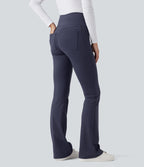 2.0 Pet Hair Resistant High Waisted Tummy Control Bootcut Casual Trousers with Pockets — Mountain Blue — view 2