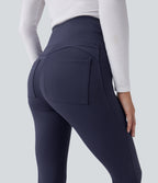 2.0 Pet Hair Resistant High Waisted Tummy Control Bootcut Casual Trousers with Pockets — Mountain Blue — view 5