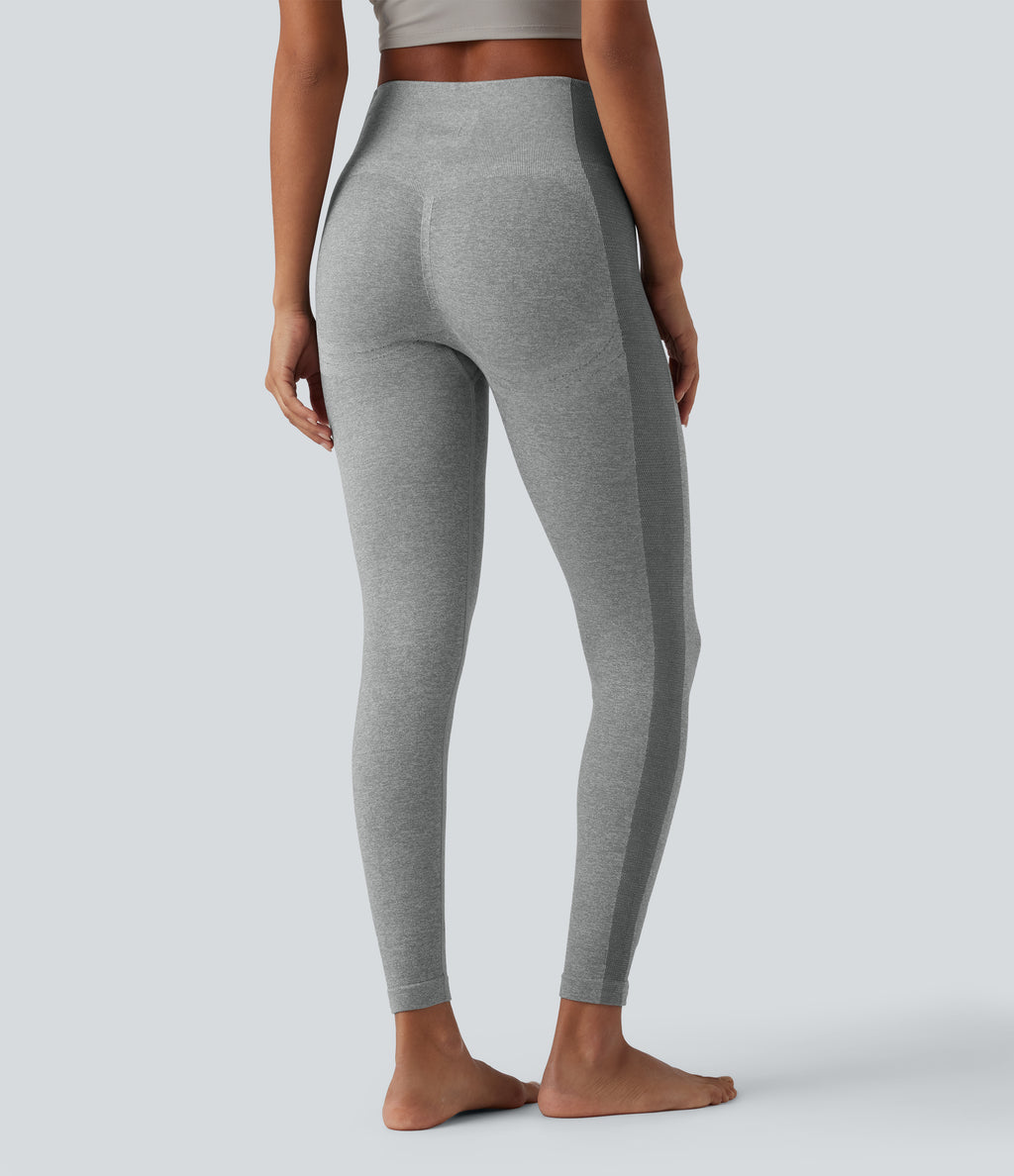 OneForm Seamless Flow High Waisted Yoga Warming Leggings — Grey — view 3