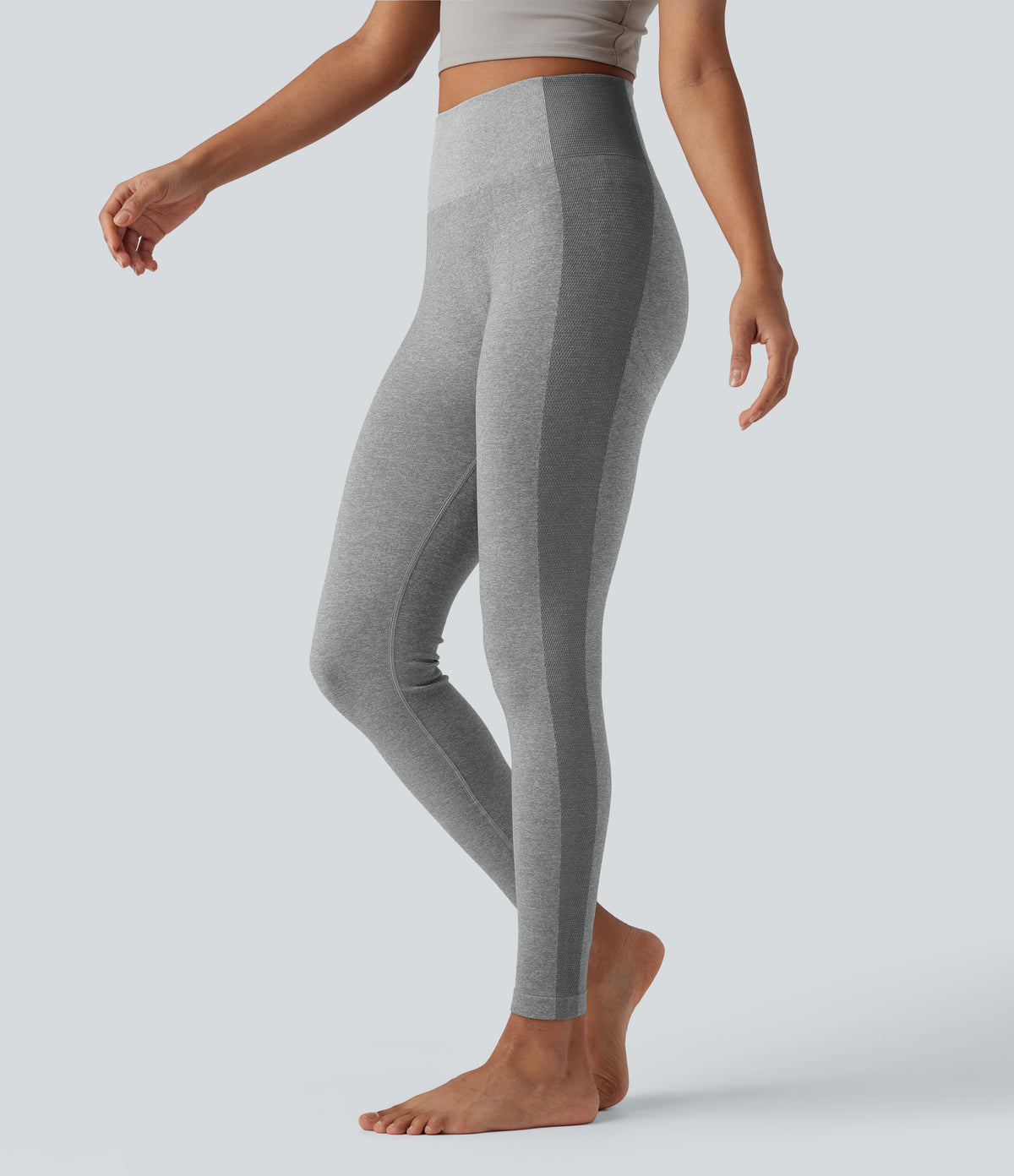 OneForm Seamless Flow High Waisted Yoga Warming Leggings — Grey — view 1