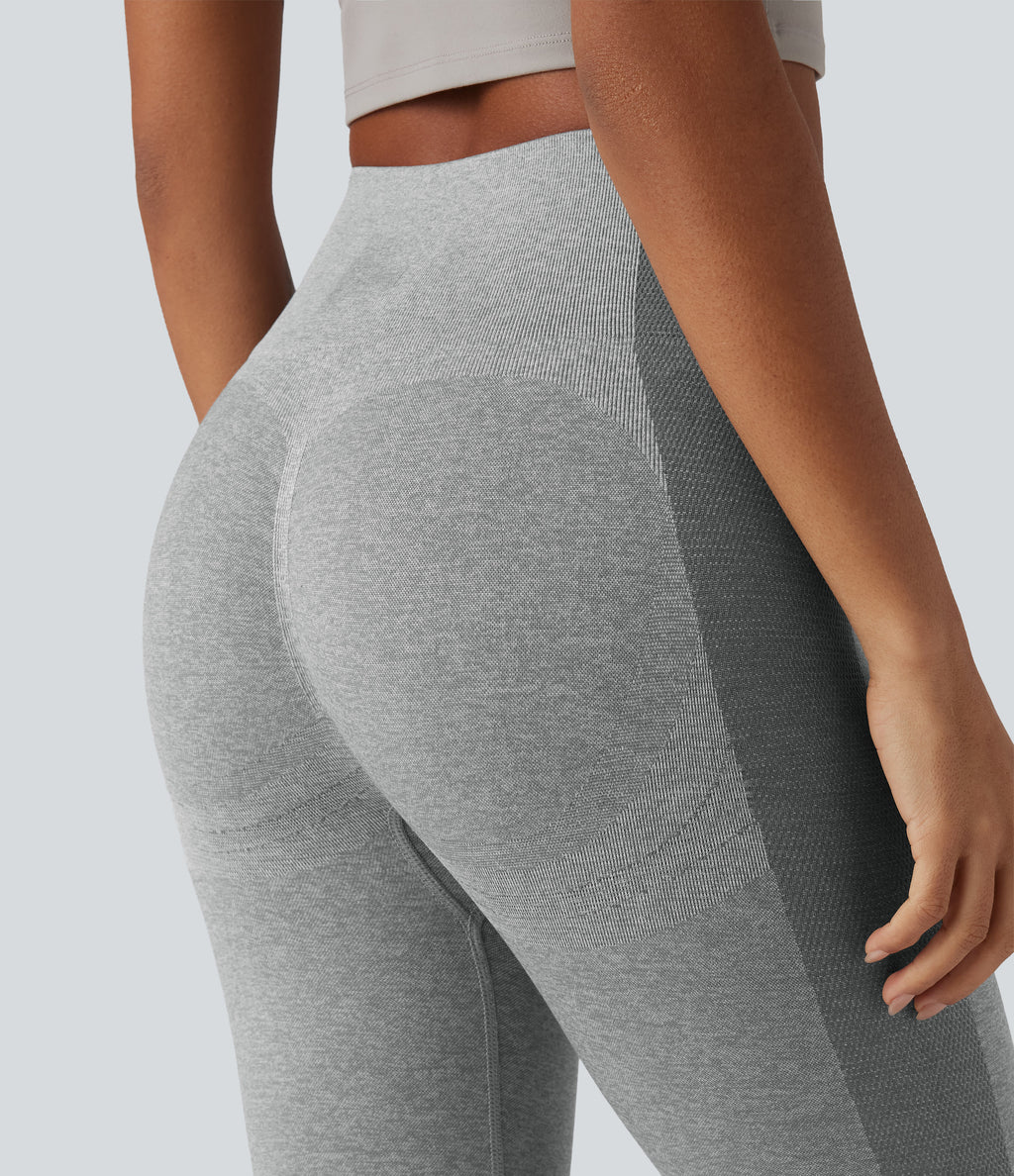 OneForm Seamless Flow High Waisted Yoga Warming Leggings — Grey — view 4