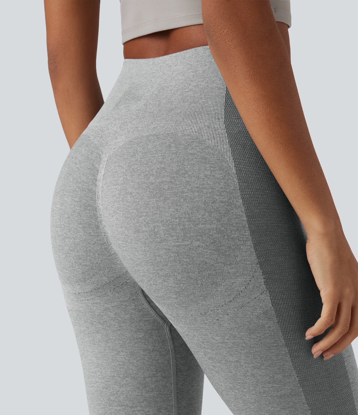 OneForm Seamless Flow High Waisted Yoga Warming Leggings — Grey — view 4