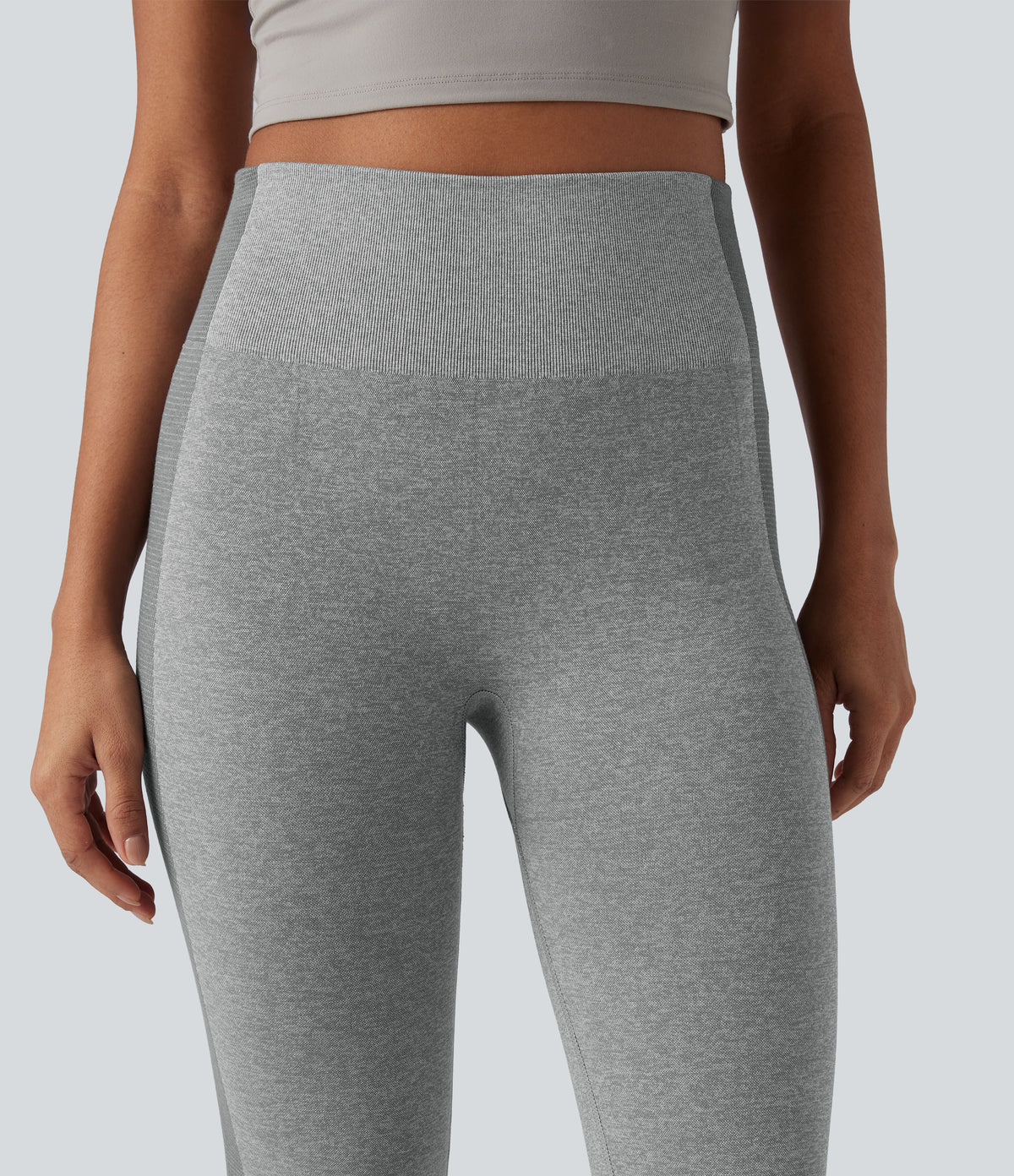 OneForm Seamless Flow High Waisted Yoga Warming Leggings — Grey — view 5