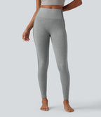 OneForm Seamless Flow High Waisted Yoga Warming Leggings — Grey — view 2