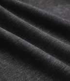 Denim Round Neck Long Sleeve Washed Casual T-Shirt — Hemp Rope Black Denim — view 7