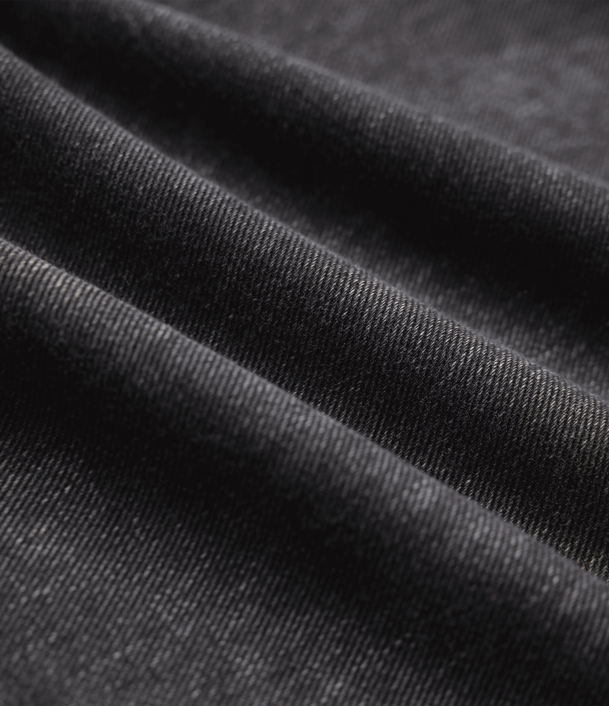 Denim Round Neck Long Sleeve Washed Casual T-Shirt — Hemp Rope Black Denim — view 7