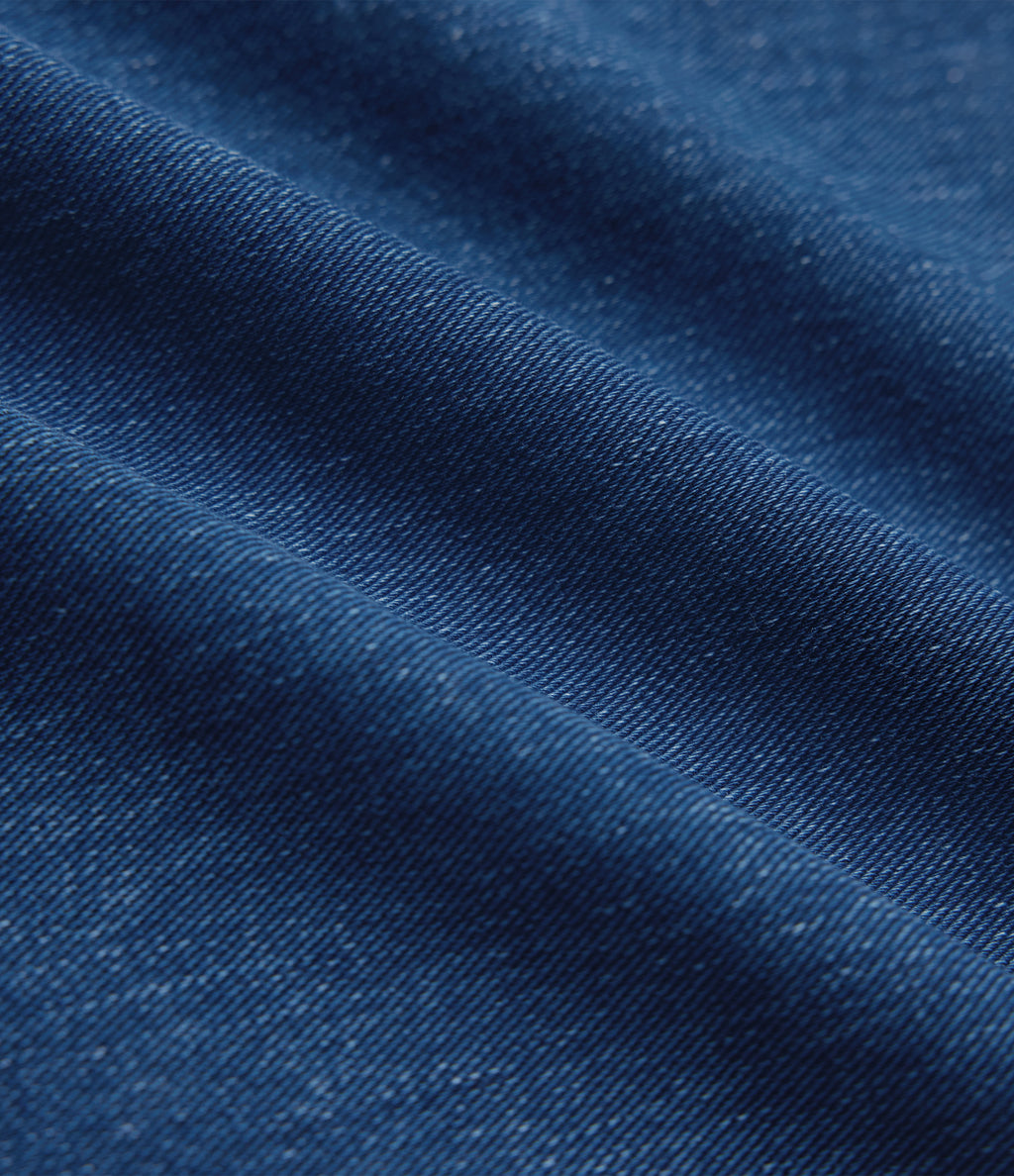 Round Neck Short Sleeve Denim Casual T-Shirt — Washed Denim Bleached Blue — view 7