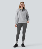 OneForm Seamless Flow High Waisted 7/8 Casual Warming Leggings — Black Floral Yarn — view 6