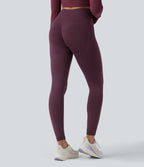 OneForm Seamless Flow Crossover High Waisted Scrunch Yoga 7/8 Leggings — Fig — view 1
