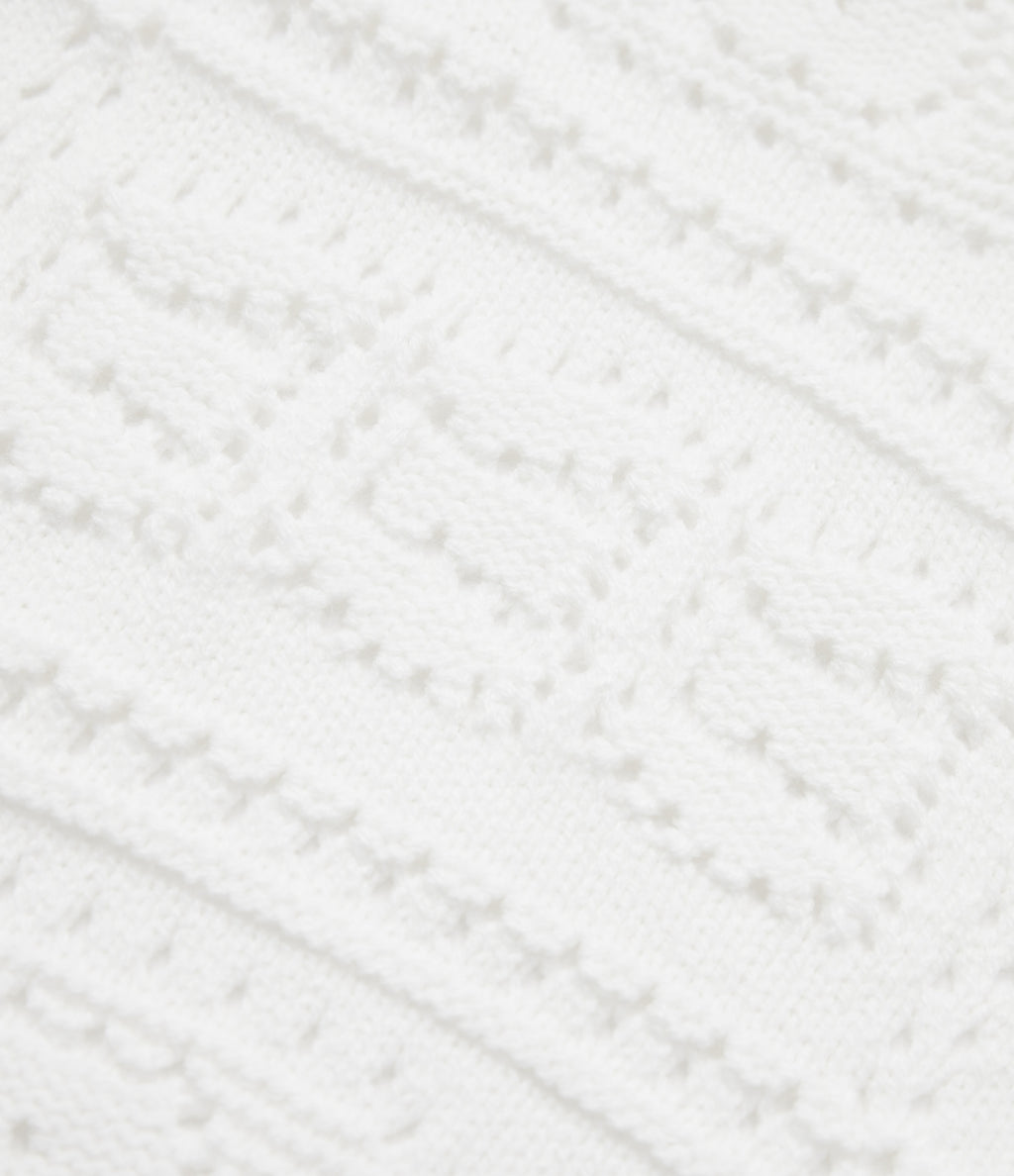 Open Front Long Sleeve Belted Jumper Knit Casual Cardigan — White — view 6