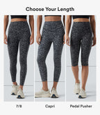 Leopard Print High Waisted Scrunch Butt Lifting Tummy Control Training Leggings with Pockets — Shadow Leopard — view 3