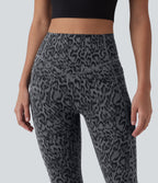 Leopard Print High Waisted Scrunch Butt Lifting Tummy Control Training Leggings with Pockets — Shadow Leopard — view 6