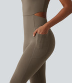 Tummy Control Bootcut Training Jumpsuit with Pockets-Edition — Dawn Brown — view 7