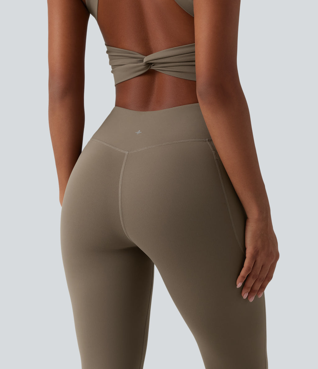Tummy Control Bootcut Training Jumpsuit with Pockets-Edition — Dawn Brown — view 6