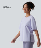 Round Neck Short Sleeve Hiking Sports Top-UPF40+ — Languid Lavender — view 6