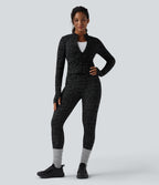 OneForm Seamless Flow Zipper Long Sleeve Thumb Hole Yoga Jacket — Black — view 6