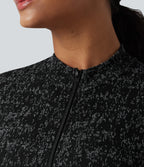 OneForm Seamless Flow Zipper Long Sleeve Thumb Hole Yoga Jacket — Black — view 4