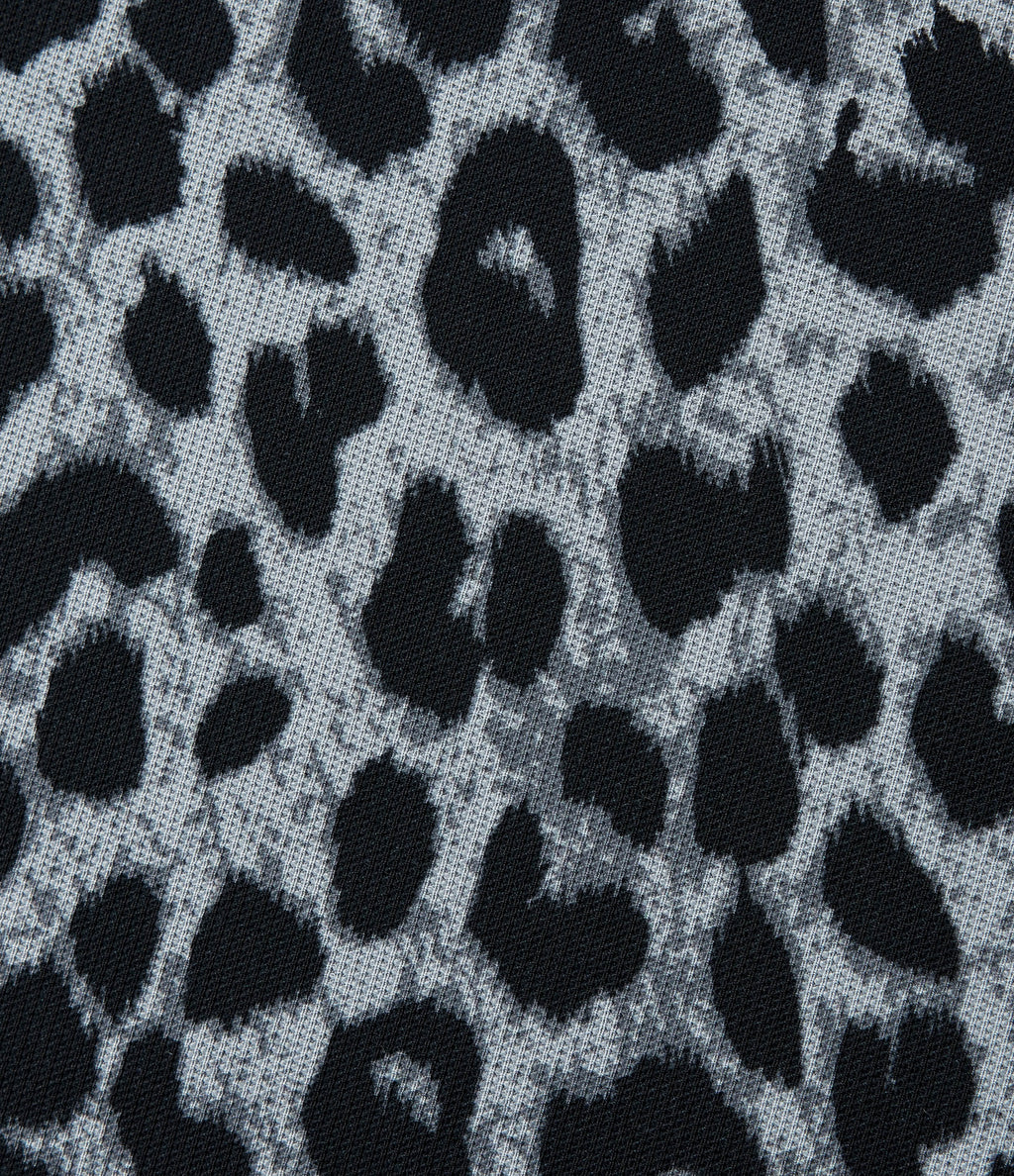 High Waisted Leopard Waffle Casual Baggy Trousers with Pockets — Frosted Panther — view 7
