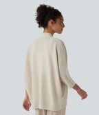 Open Front 3/4 Sleeve Casual Cardigan — Light Gray — view 2