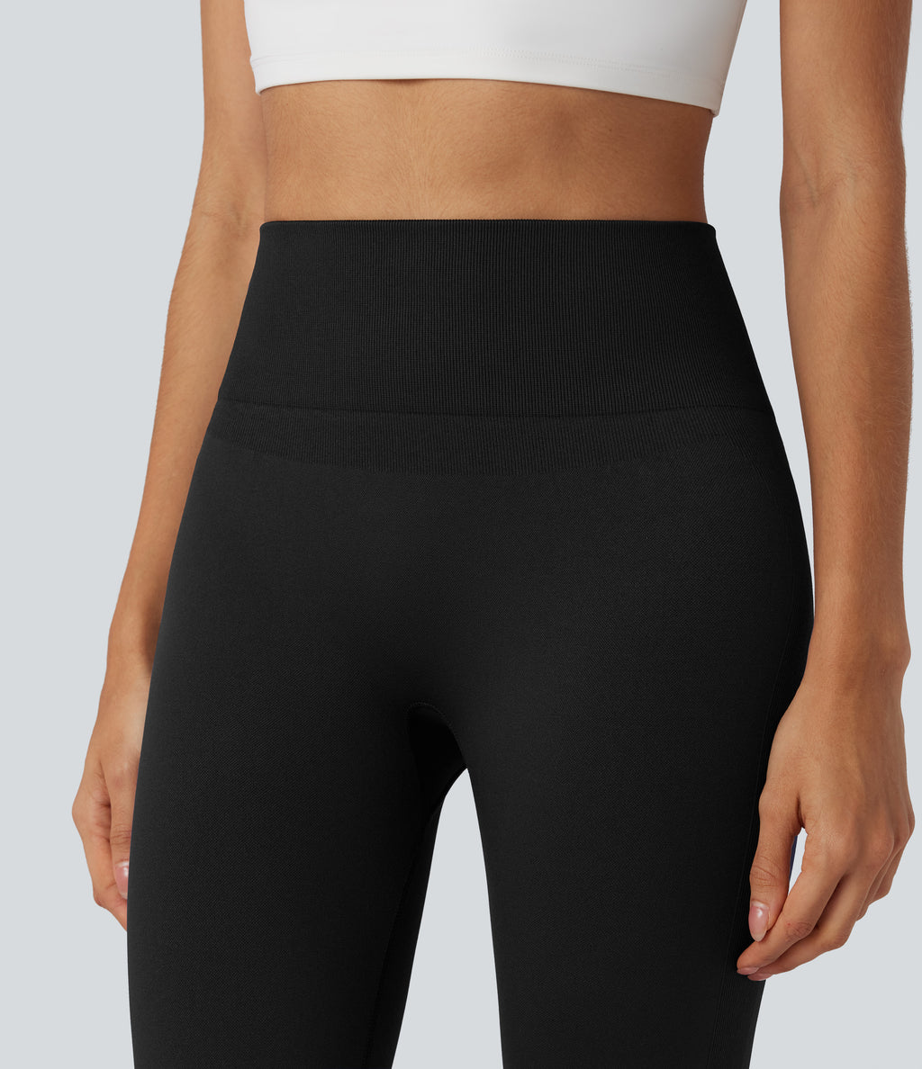 OneForm Seamless Flow High Waisted Yoga Leggings — Black — view 4