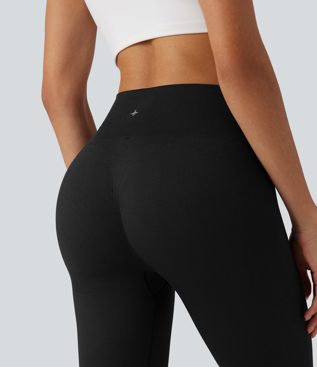 OneForm Seamless Flow High Waisted Yoga Leggings — Black — view 5