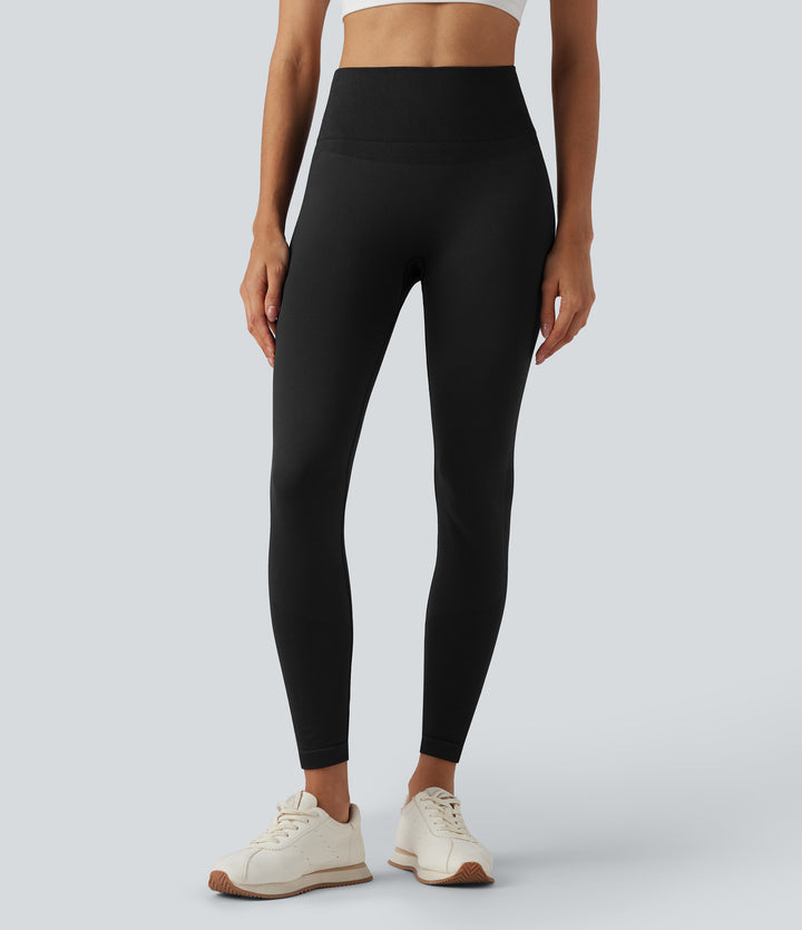 OneForm Seamless Flow High Waisted Yoga Leggings — Black — view 1