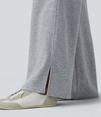 SpacerTek High Waisted Straight Leg Casual Sweatpants with Pockets — Grey Space — view 5