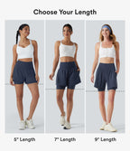 Airy Super High Waisted 2-in-1 InstantCool Yoga Shorts 7'' with Pockets — Mood Indigo — view 2