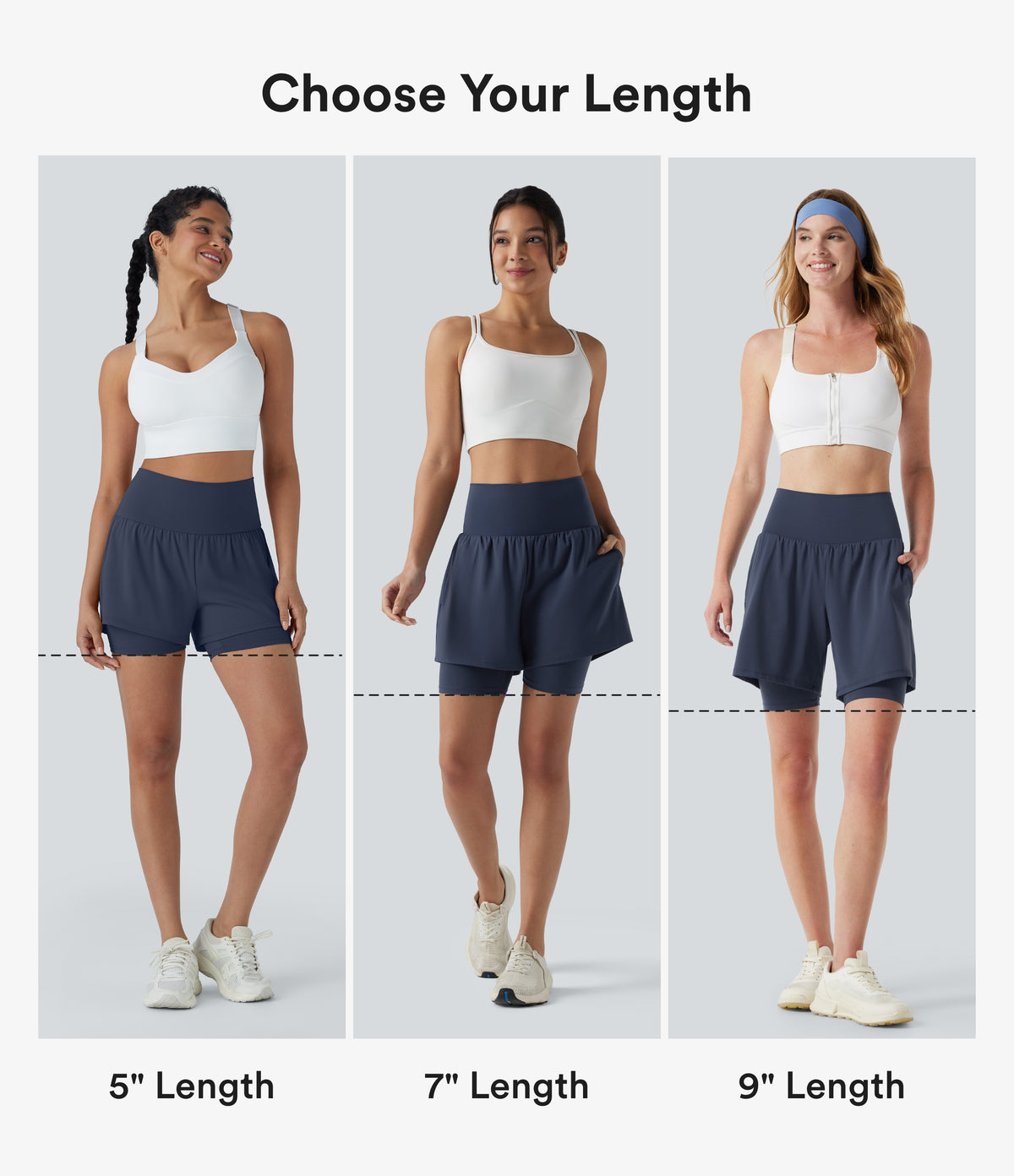 Airy Super High Waisted 2-in-1 InstantCool Yoga Shorts 7'' with Pockets — Mood Indigo — view 2