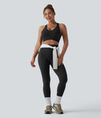 Light Support V Neck Racerback Running Sports Bra DD-F Cups — Black — view 5