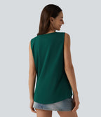 Square Neck Casual Tank Top — Rain Forest — view 2