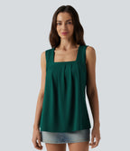 Square Neck Casual Tank Top — Rain Forest — view 4