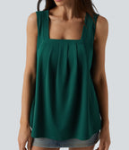 Square Neck Casual Tank Top — Rain Forest — view 1