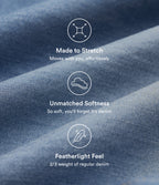 Mid Rise Draped Lyocell Washed Casual Baggy Wide Leg Jeans with Pockets — Blue Jasper Denim — view 3