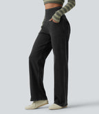 High Waisted Tummy Control Straight Leg Casual Jeans with Pockets — Phantom Denim — view 3