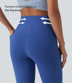 High Waisted Tummy Control Dance Balloon Joggers with Pockets — Beaucoup Blue — view 3