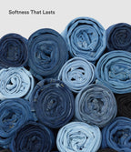 Crossover High Waisted Tummy Control Denim Casual Baggy Bermuda Shorts with Pockets — Estate Blue Denim — view 7